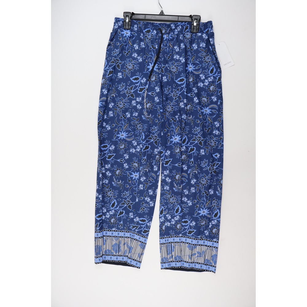 Karen Kane Drawstring Pant Rhythm and Blues Blue Floral M NWT 149